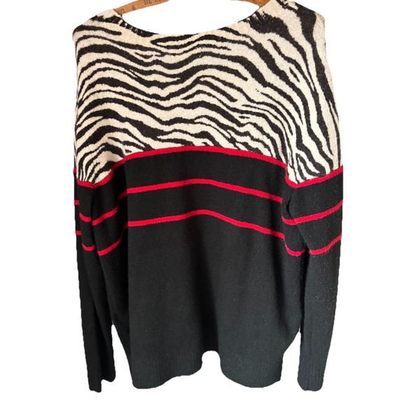 BeachLunchLounge Animal Pattern Knit Women's Long Sleeve Sweater XXL 20 Boho EUC - Picture 3 of 7